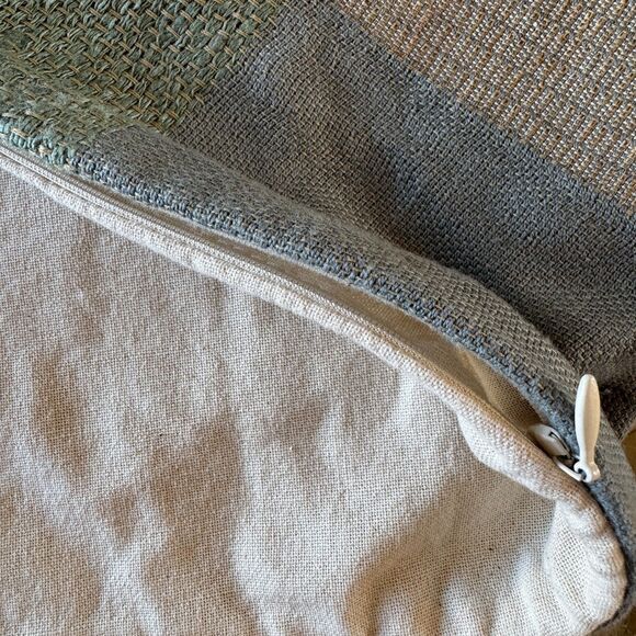 West Elm Woven Silk Patches Lumbar Pillow Cover Textural Geometric Midnight - Picture 5 of 9